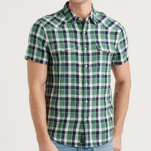 Lucky Brand Santa Fe Linen Blend Western Shirt, size XL